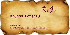 Kajcsa Gergely névjegykártya